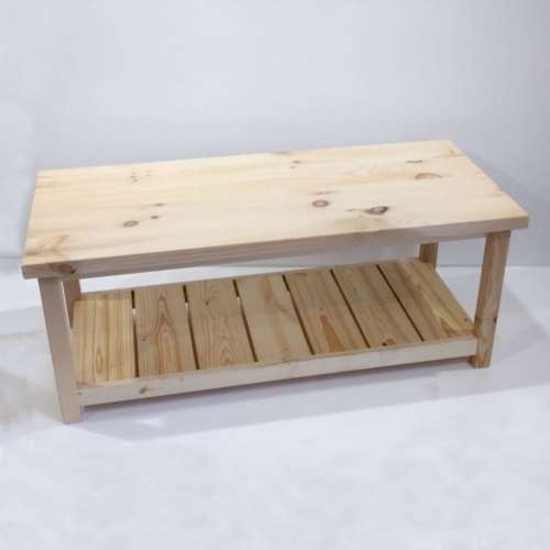 Unfinished Farmhouse Solid Wood Coffee Table Handcrafted Solid Wood